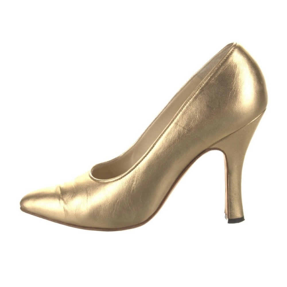 MANOLO BLAHNIK GOLD HEELS